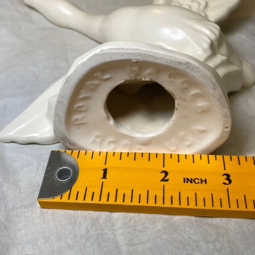 Vintage Royal Haeger‎ USA Swan Pair 8694 8695 White Pottery Centerpiece Inserts